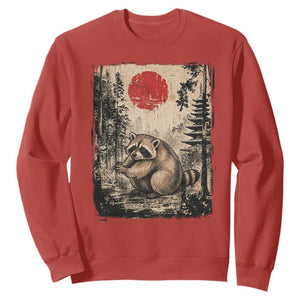 Vintage Japanese Ukiyoe Raccoon Sweatshirt Seattle Short Spine Trash Panda