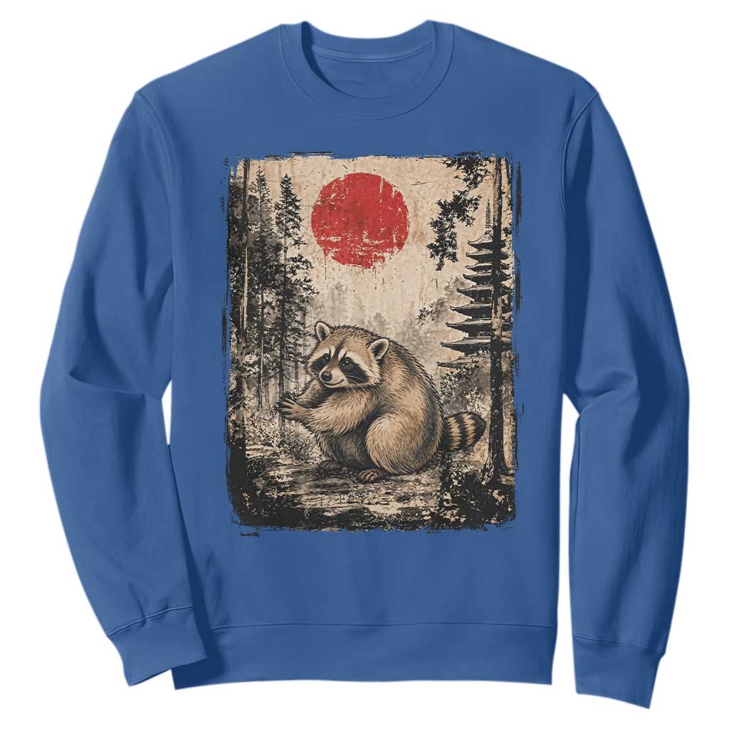 Vintage Japanese Ukiyoe Raccoon Sweatshirt Seattle Short Spine Trash Panda