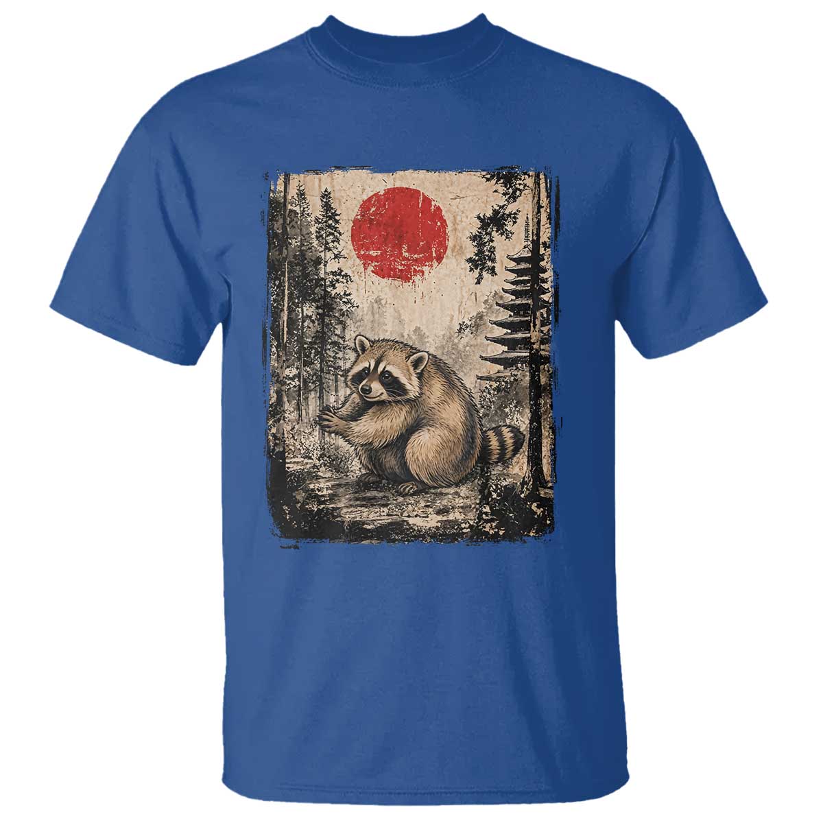 Vintage Japanese Ukiyoe Raccoon T Shirt Seattle Short Spine Trash Panda