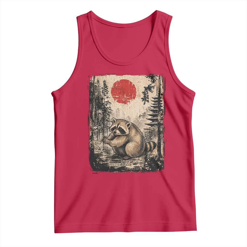 Vintage Japanese Ukiyoe Raccoon Tank Top Seattle Short Spine Trash Panda