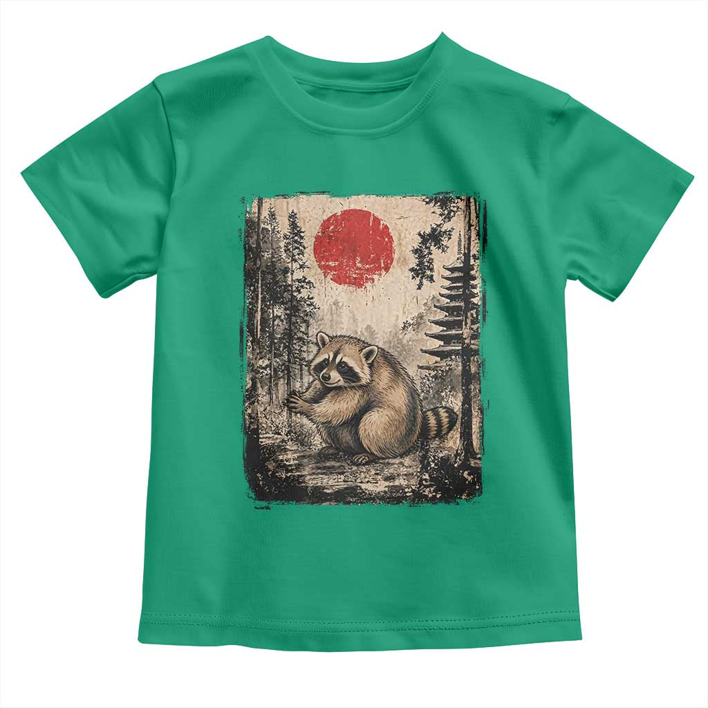 Vintage Japanese Ukiyoe Raccoon Toddler T Shirt Seattle Short Spine Trash Panda