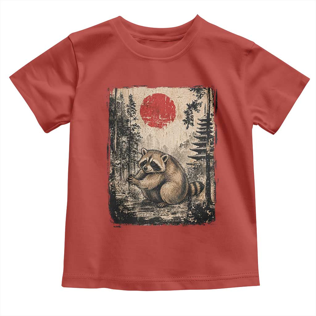 Vintage Japanese Ukiyoe Raccoon Toddler T Shirt Seattle Short Spine Trash Panda