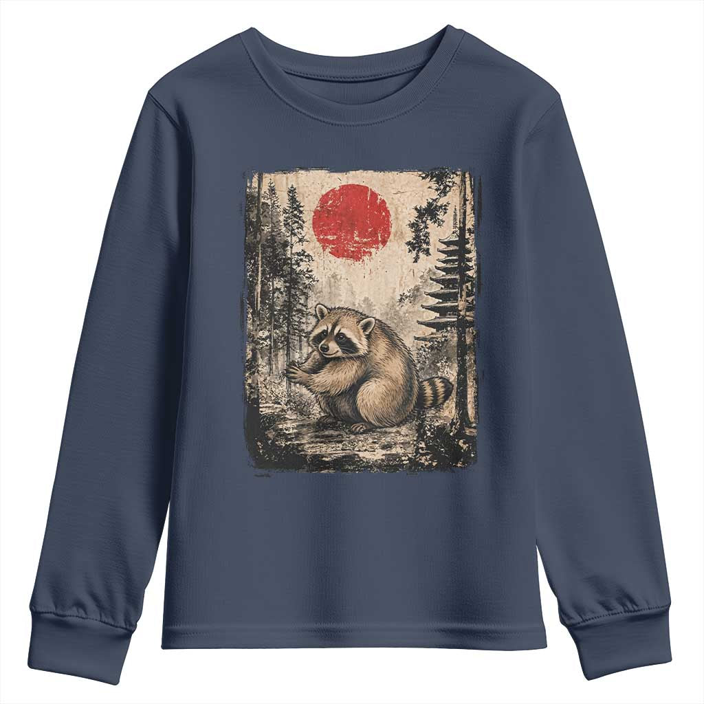 Vintage Japanese Ukiyoe Raccoon Youth Sweatshirt Seattle Short Spine Trash Panda