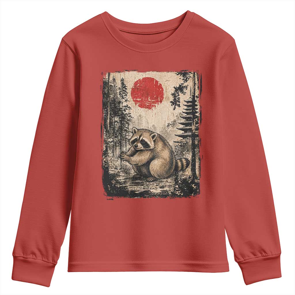 Vintage Japanese Ukiyoe Raccoon Youth Sweatshirt Seattle Short Spine Trash Panda