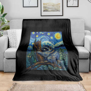 Seattle Trash Panda Starry Night Graphic Throw Blanket Funny Short King Raccoon