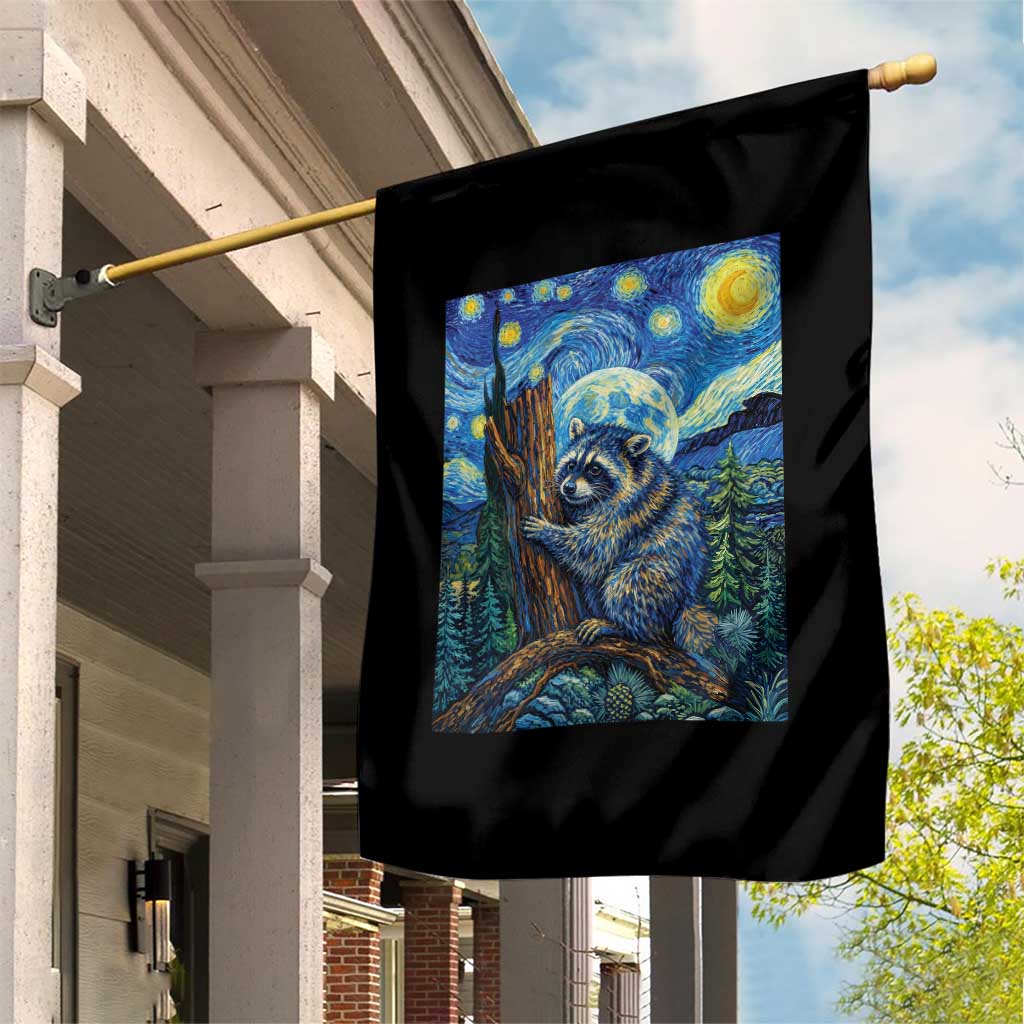 Seattle Trash Panda Starry Night Graphic Garden Flag Funny Short King Raccoon