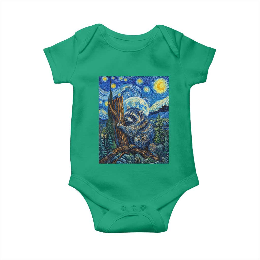 Seattle Trash Panda Starry Night Graphic Baby Onesie Funny Short King Raccoon