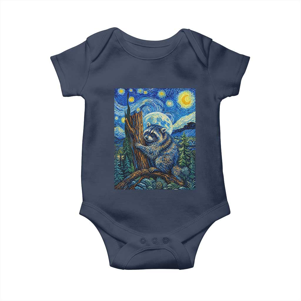 Seattle Trash Panda Starry Night Graphic Baby Onesie Funny Short King Raccoon
