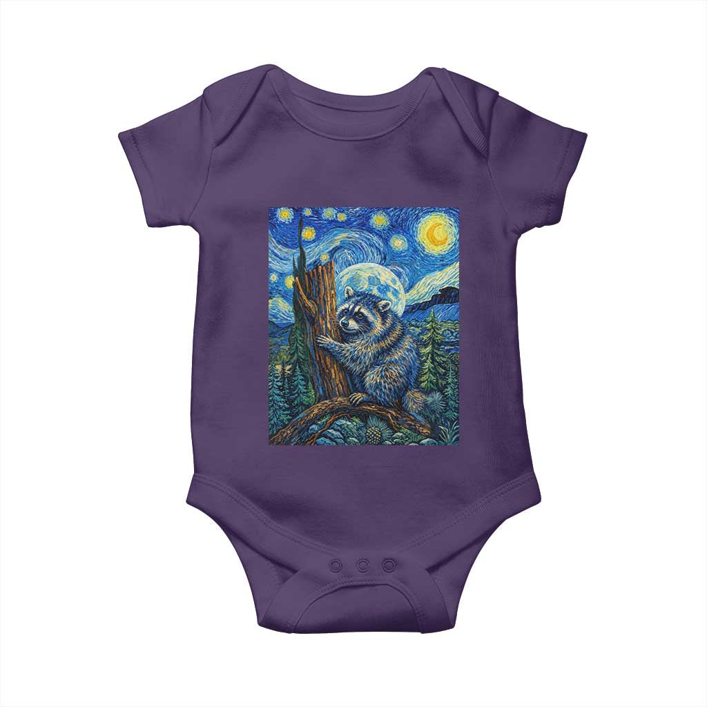 Seattle Trash Panda Starry Night Graphic Baby Onesie Funny Short King Raccoon