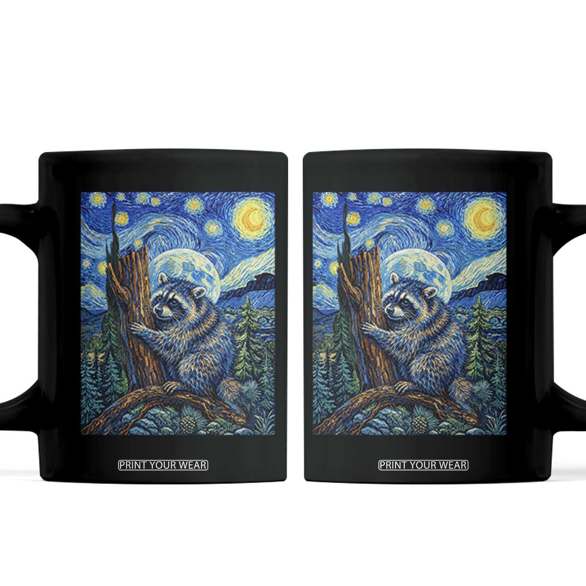 Seattle Trash Panda Starry Night Graphic Coffee Mug Funny Short King Raccoon