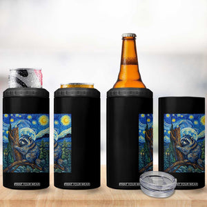 Seattle Trash Panda Starry Night Graphic 4 in 1 Can Cooler Tumbler Funny Short King Raccoon