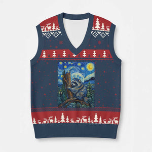 Seattle Trash Panda Starry Night Graphic V-Neck Knit Sweater Vest Funny Short King Raccoon