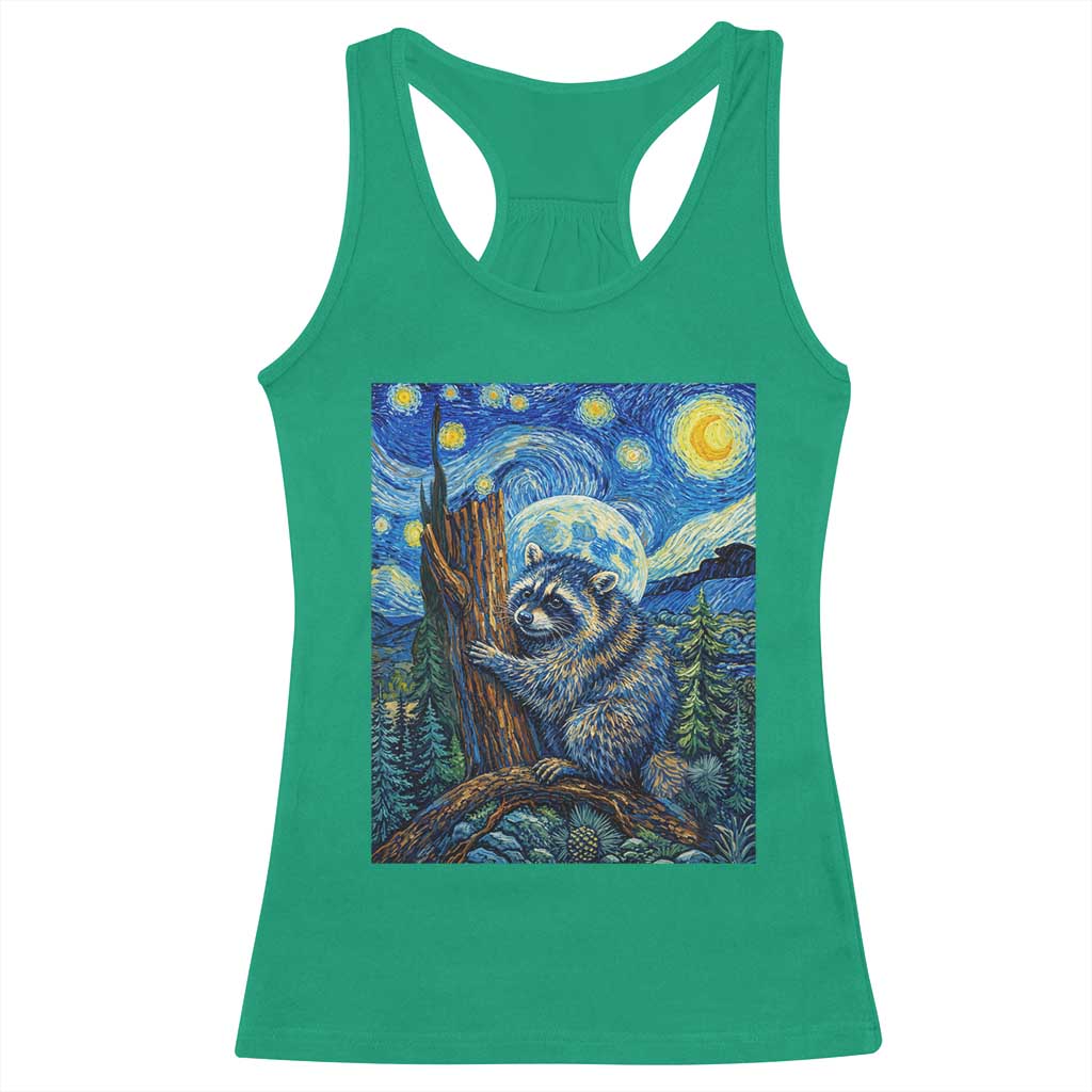 Seattle Trash Panda Starry Night Graphic Racerback Tank Top Funny Short King Raccoon
