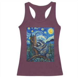 Seattle Trash Panda Starry Night Graphic Racerback Tank Top Funny Short King Raccoon