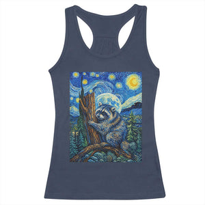 Seattle Trash Panda Starry Night Graphic Racerback Tank Top Funny Short King Raccoon