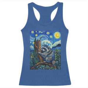 Seattle Trash Panda Starry Night Graphic Racerback Tank Top Funny Short King Raccoon