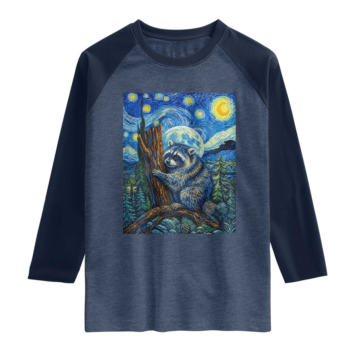 Seattle Trash Panda Starry Night Graphic Raglan Shirt Funny Short King Raccoon