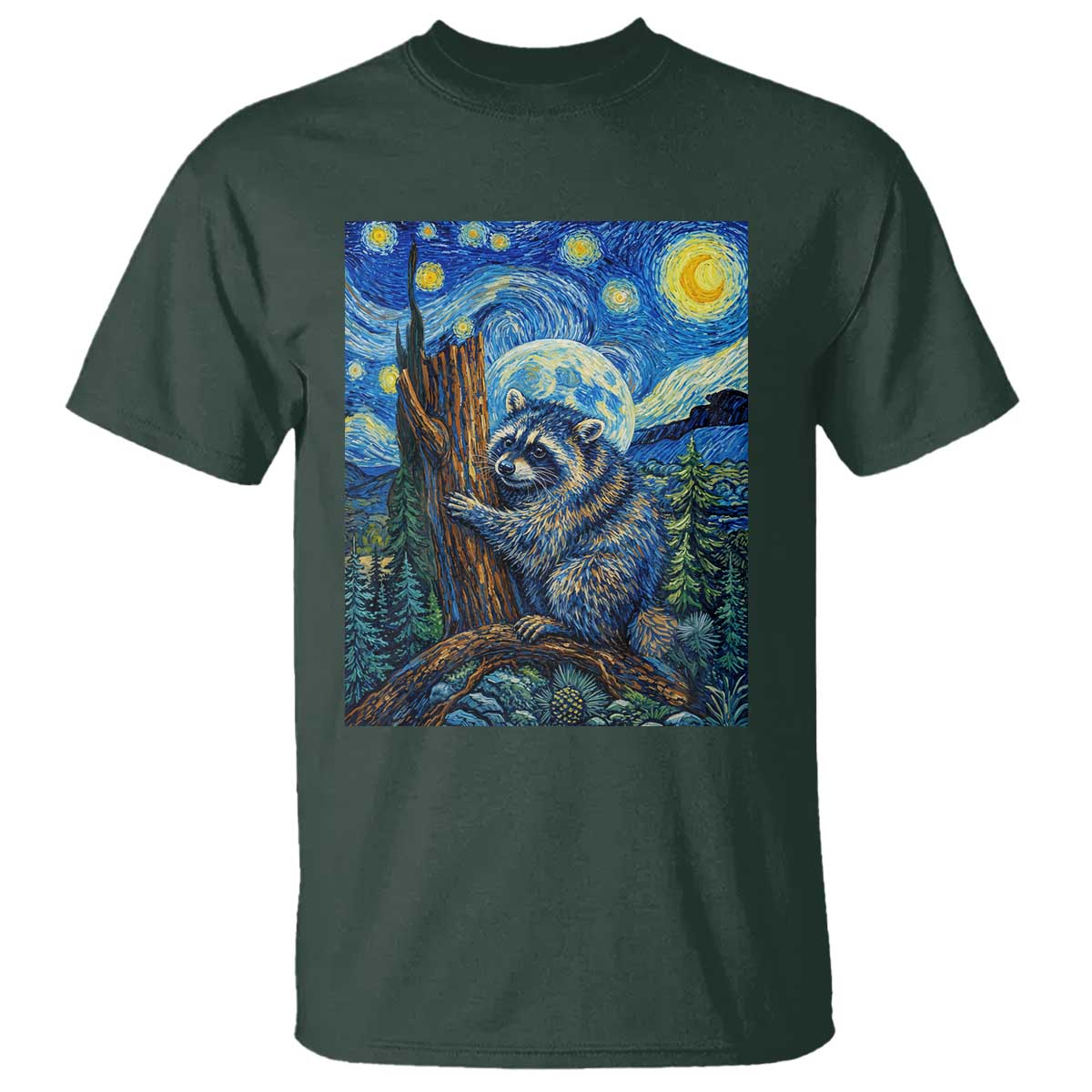 Seattle Trash Panda Starry Night Graphic T Shirt Funny Short King Raccoon