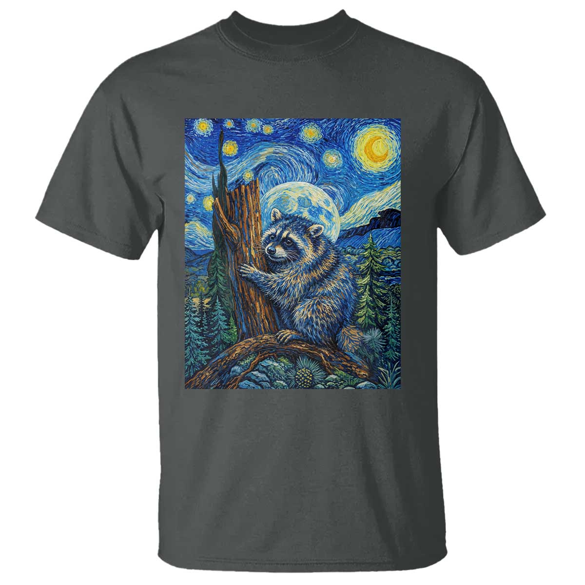 Seattle Trash Panda Starry Night Graphic T Shirt Funny Short King Raccoon