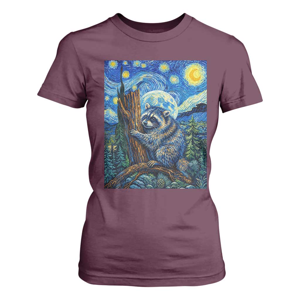 Seattle Trash Panda Starry Night Graphic T Shirt For Women Funny Short King Raccoon