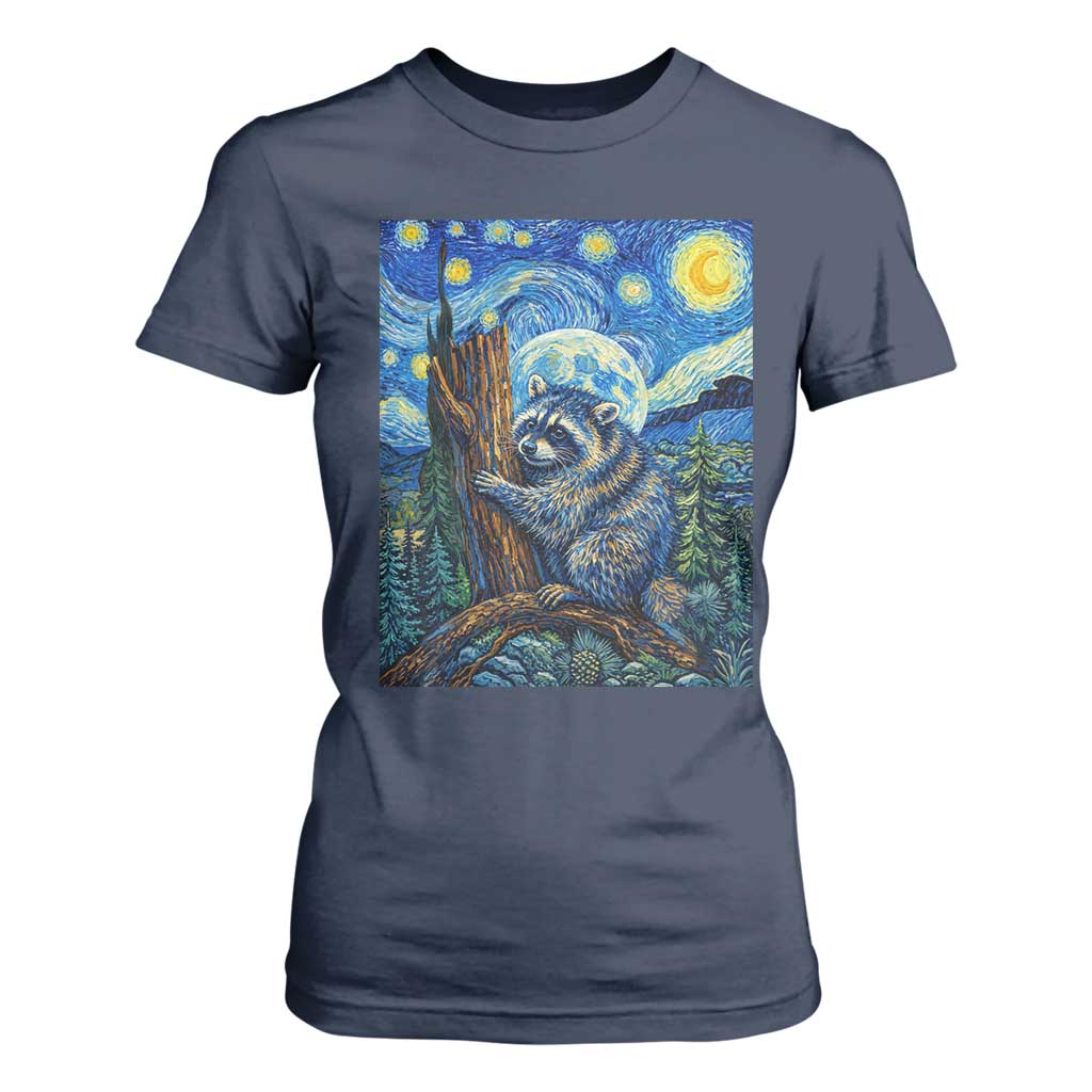 Seattle Trash Panda Starry Night Graphic T Shirt For Women Funny Short King Raccoon