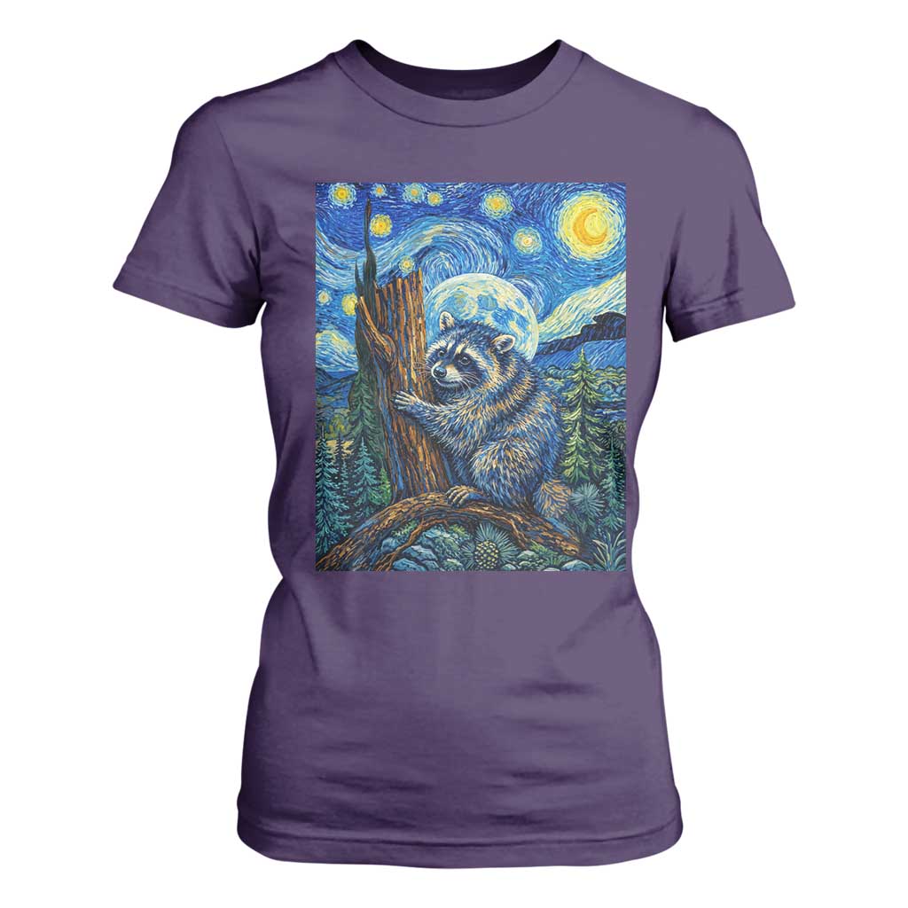 Seattle Trash Panda Starry Night Graphic T Shirt For Women Funny Short King Raccoon