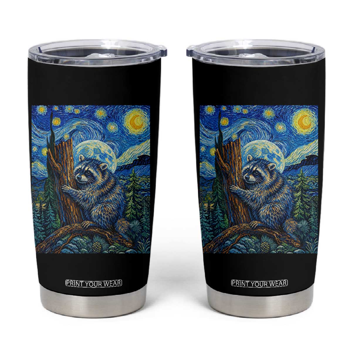 Seattle Trash Panda Starry Night Graphic Tumbler Cup Funny Short King Raccoon
