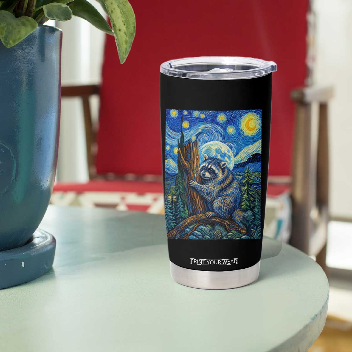 Seattle Trash Panda Starry Night Graphic Tumbler Cup Funny Short King Raccoon
