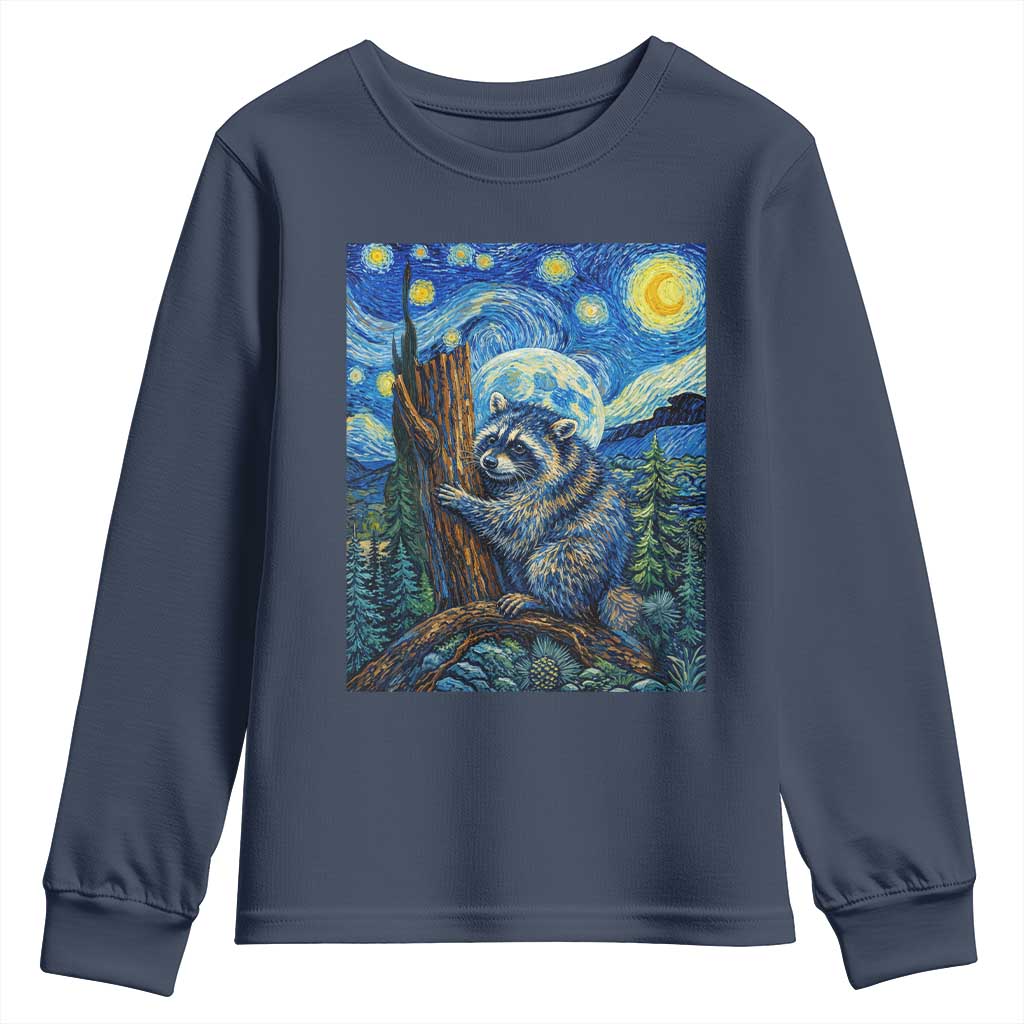 Seattle Trash Panda Starry Night Graphic Youth Sweatshirt Funny Short King Raccoon