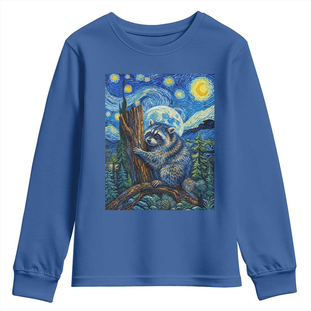 Seattle Trash Panda Starry Night Graphic Youth Sweatshirt Funny Short King Raccoon
