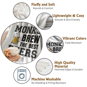 Monks Brew The Best Beers Throw Blanket Funny Craft Beer Brewer