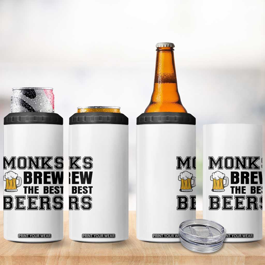 Monks Brew The Best Beers 4 in 1 Can Cooler Tumbler Funny Craft Beer Brewer