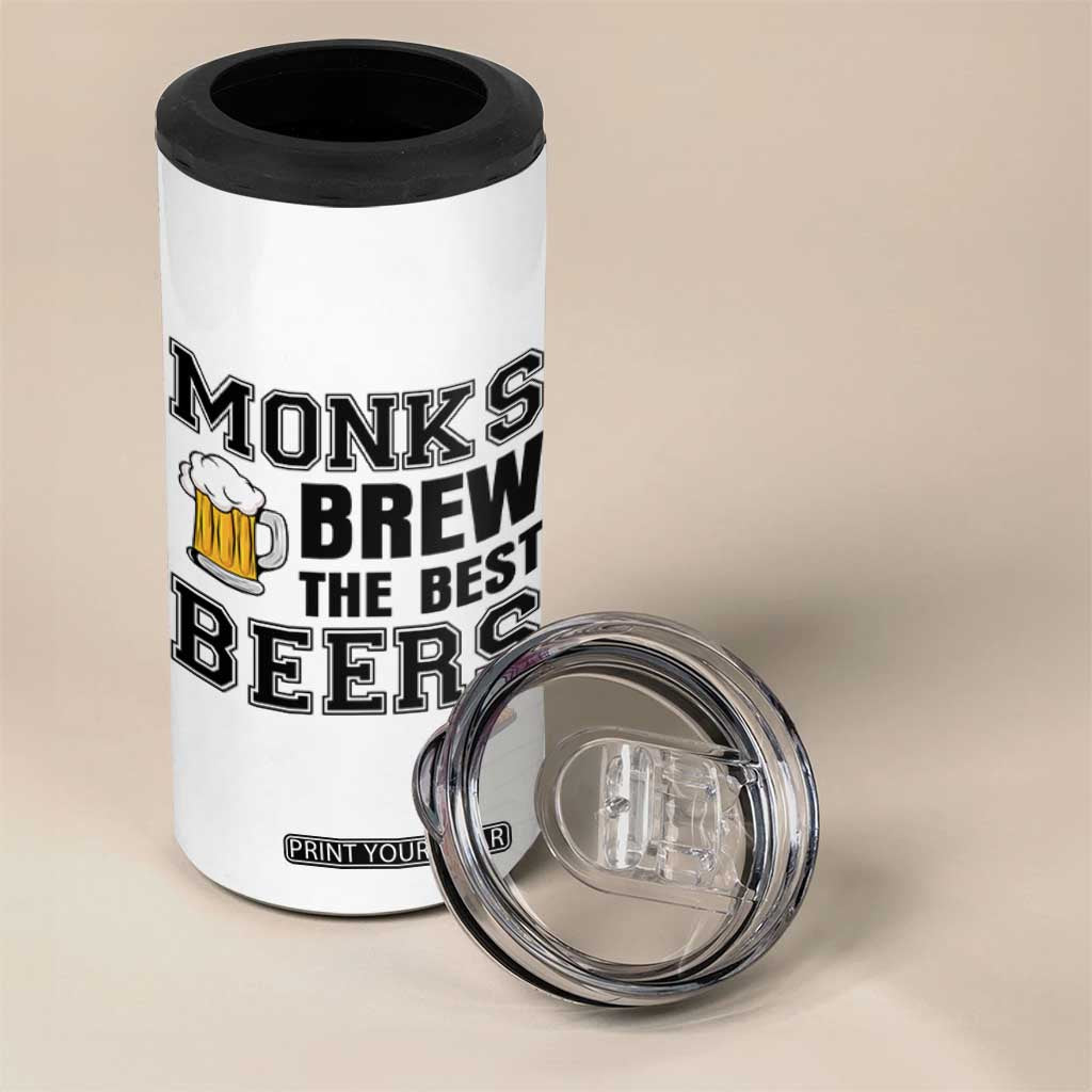 Monks Brew The Best Beers 4 in 1 Can Cooler Tumbler Funny Craft Beer Brewer