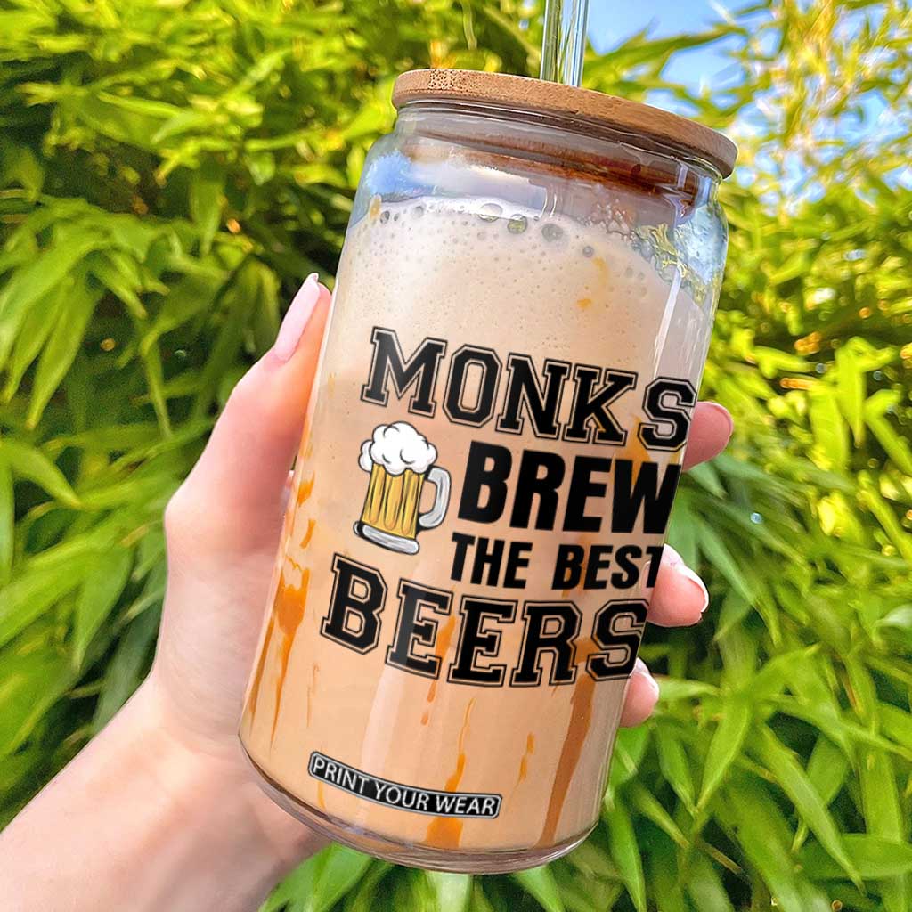 Monks Brew The Best Beers Glass Can Funny Craft Beer Brewer TS12 White Print Your Wear