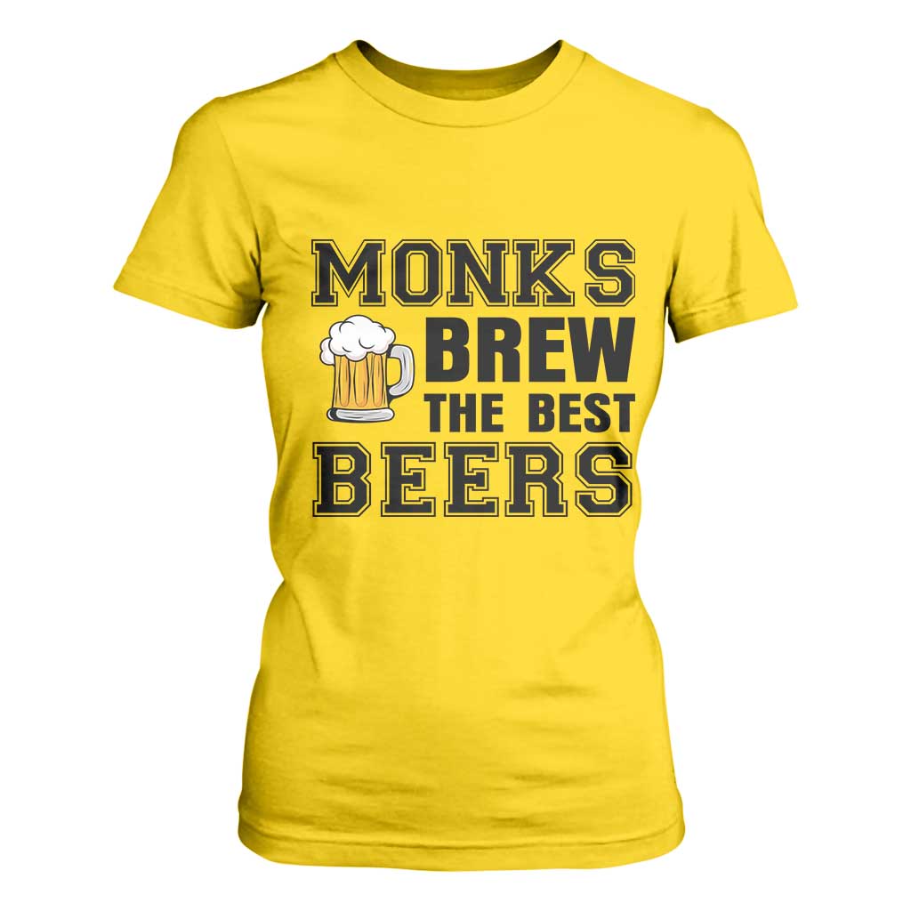 Monks Brew The Best Beers T Shirt For Women Funny Craft Beer Brewer