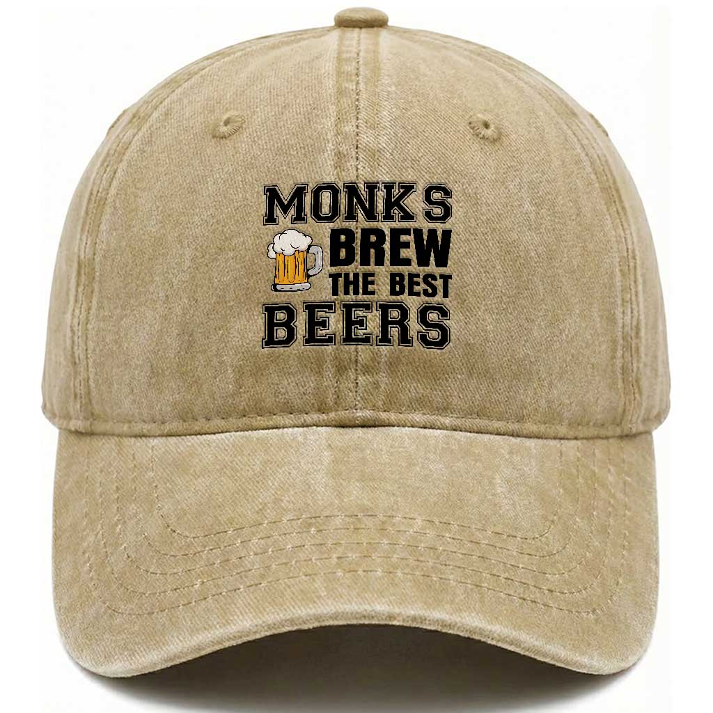 Monks Brew The Best Beers Washed Cotton Baseball Cap Funny Craft Beer Brewer TS12 Print Your Wear