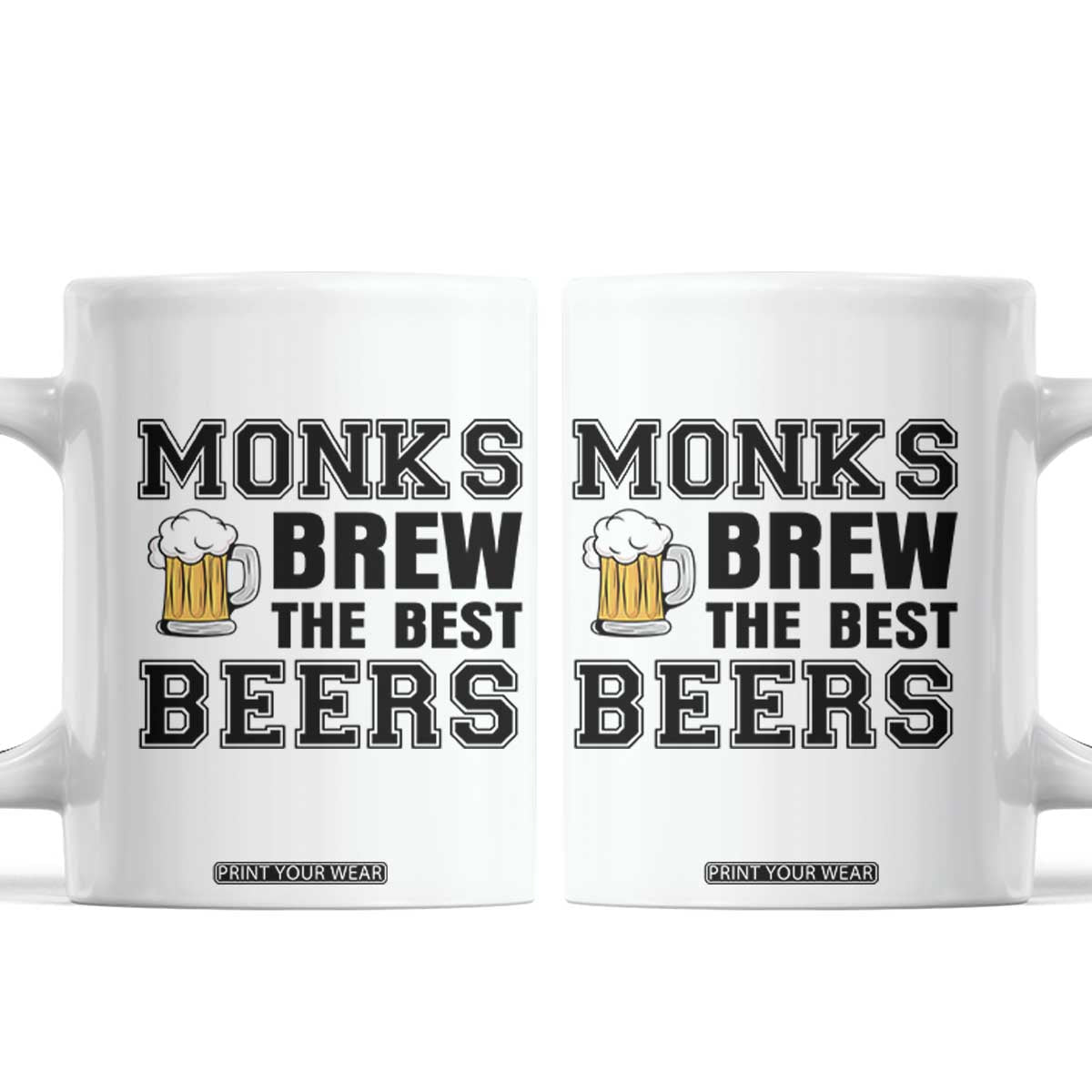Monks Brew The Best Beers Coffee Mug Funny Craft Beer Brewer TS12 White Print Your Wear