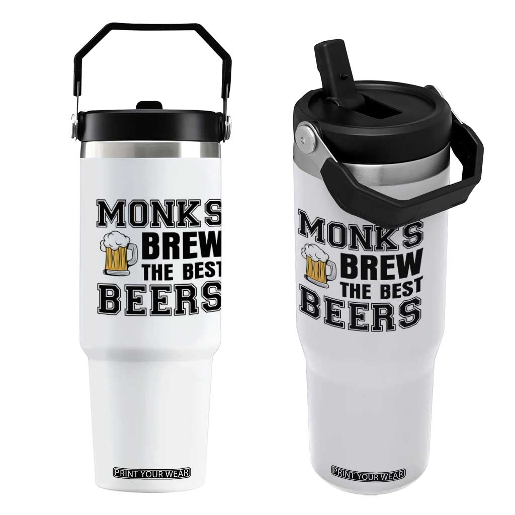 Monks Brew The Best Beers Flip Straw Tumbler Funny Craft Beer Brewer TS12 One Size: 30 oz White Print Your Wear