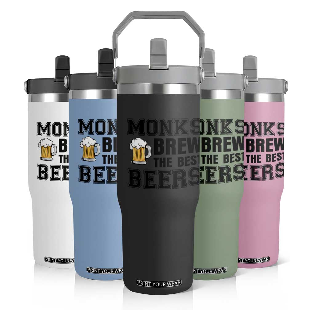 Monks Brew The Best Beers Flip Straw Tumbler Funny Craft Beer Brewer