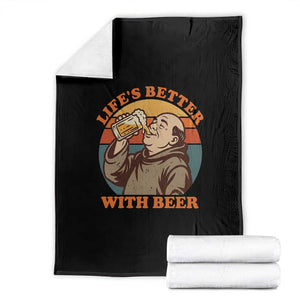Funny Craft Beer Drinker Monks Throw Blanket Lifes Better With Beer