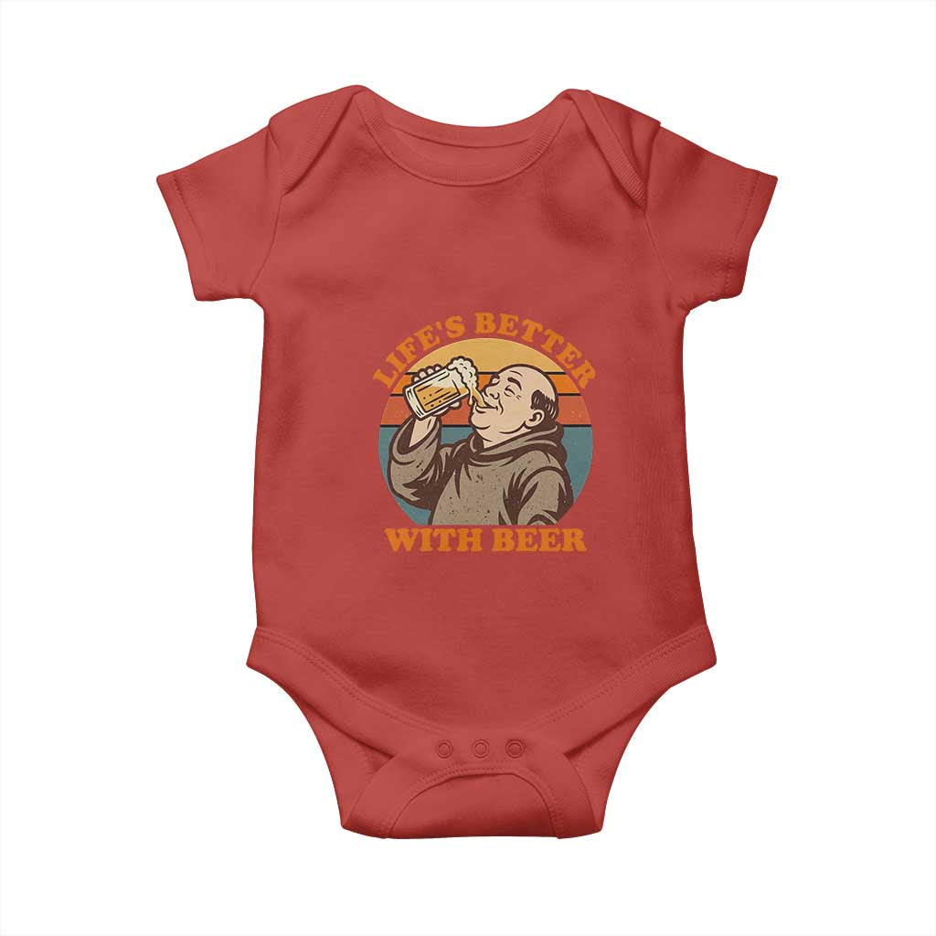 Funny Craft Beer Drinker Monks Baby Onesie Lifes Better With Beer