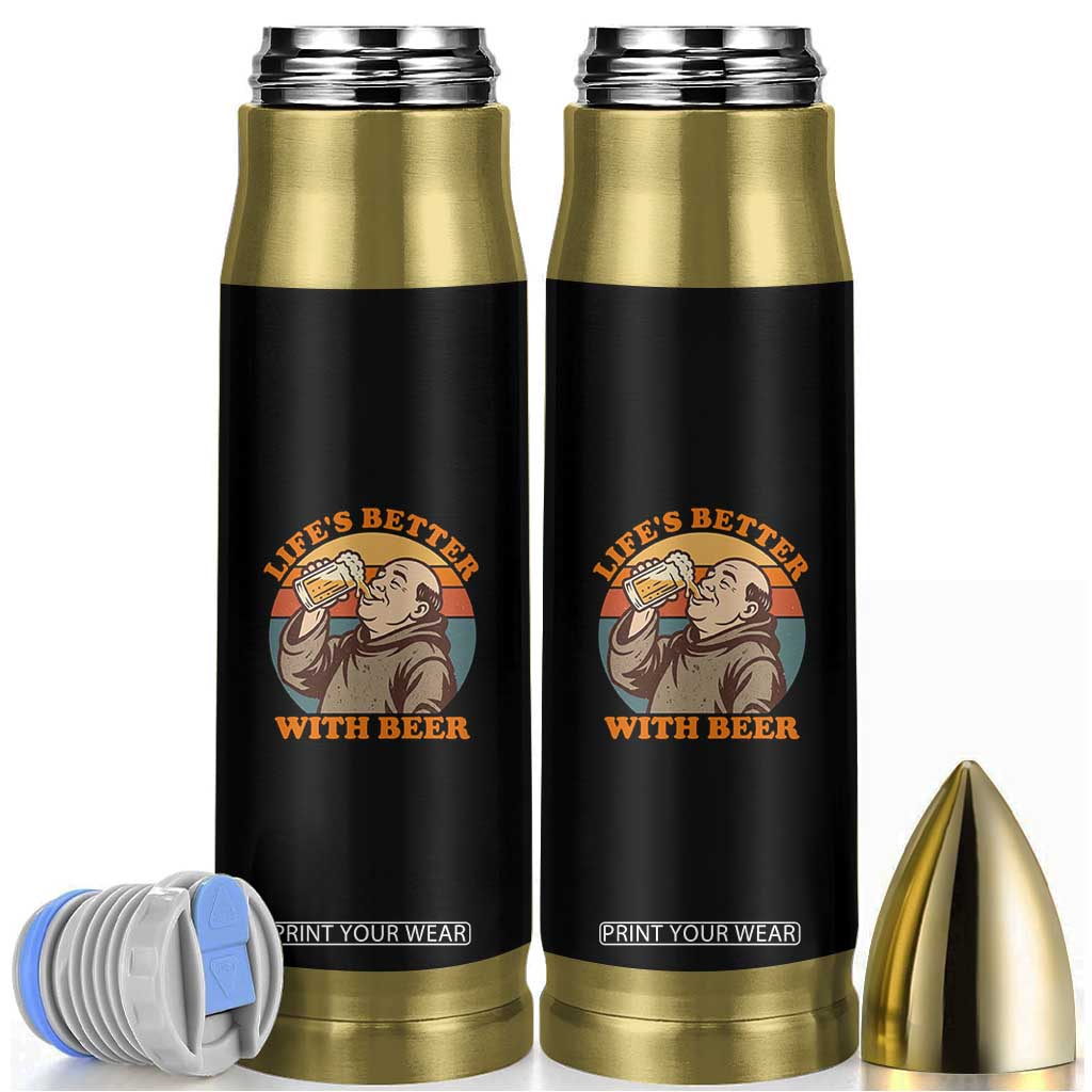 Funny Craft Beer Drinker Monks Bullet Tumbler Lifes Better With Beer TS12 Black Print Your Wear