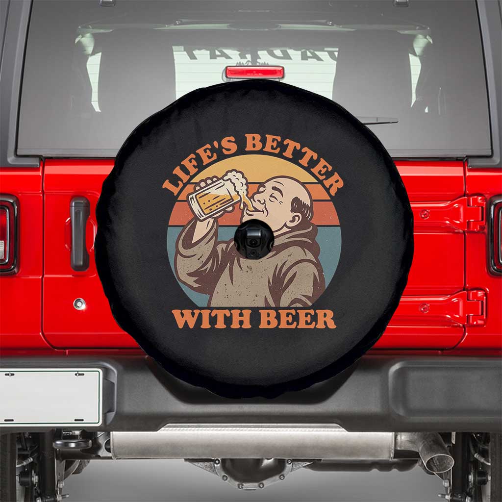 Funny Craft Beer Drinker Monks Spare Tire Cover Lifes Better With Beer
