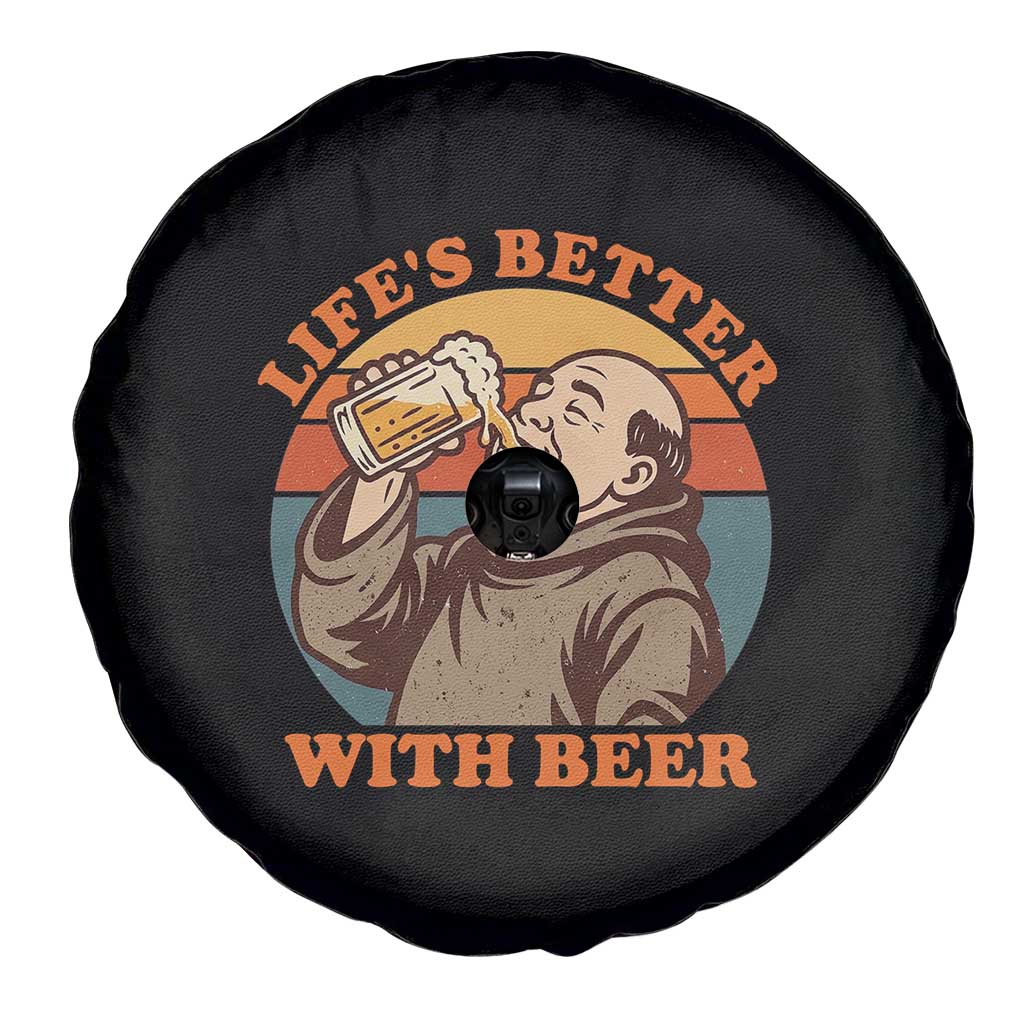 Funny Craft Beer Drinker Monks Spare Tire Cover Lifes Better With Beer
