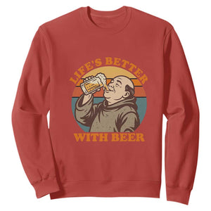 Funny Craft Beer Drinker Monks Sweatshirt Lifes Better With Beer