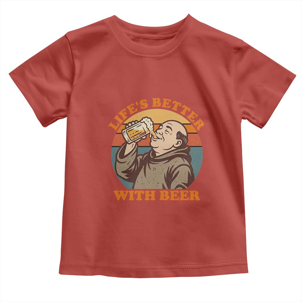 Funny Craft Beer Drinker Monks Toddler T Shirt Lifes Better With Beer