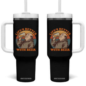 Funny Craft Beer Drinker Monks Tumbler With Handle Lifes Better With Beer