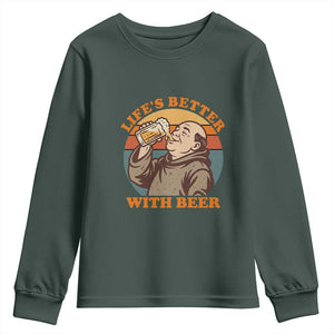 Funny Craft Beer Drinker Monks Youth Sweatshirt Lifes Better With Beer