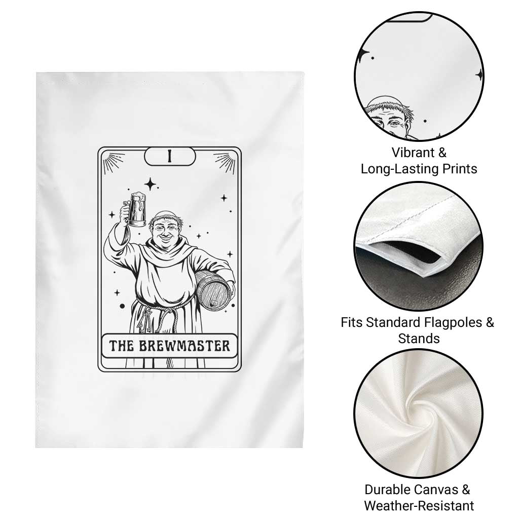 The Brewmaster Tarot Card Garden Flag Vintage Craft Beer Monk Brewery Art