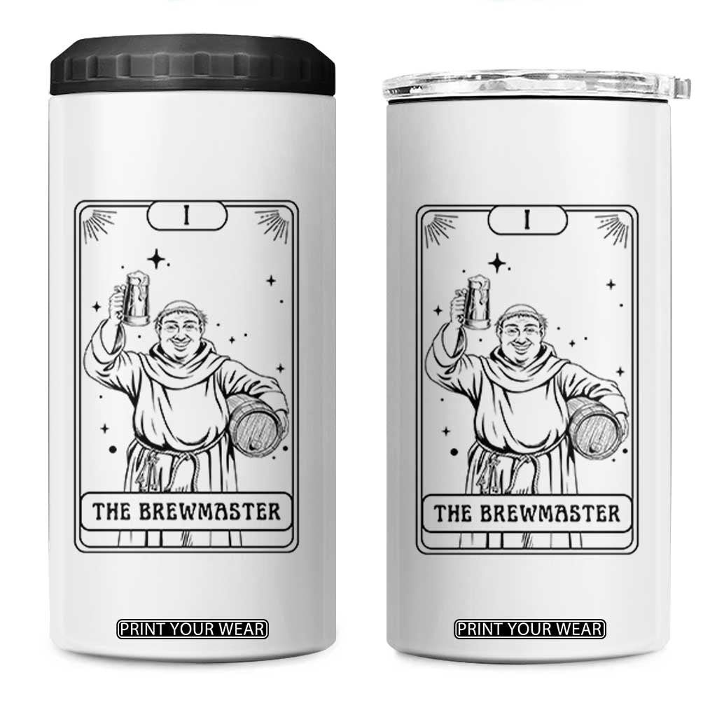The Brewmaster Tarot Card 4 in 1 Can Cooler Tumbler Vintage Craft Beer Monk Brewery Art TS12 One Size: 16 oz White Print Your Wear